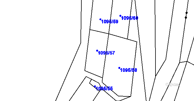 Parcela st. 1095/57 v KÚ Broumov, Katastrální mapa