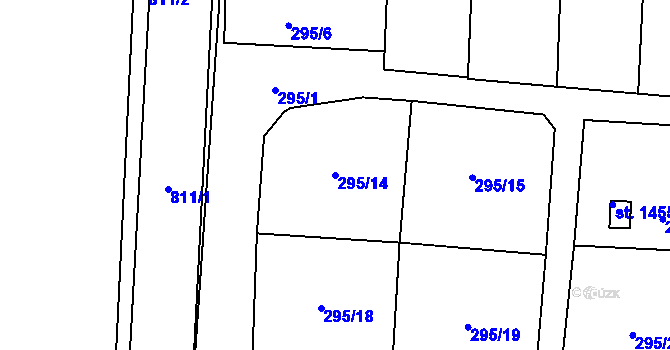 Parcela st. 295/14 v KÚ Broumov, Katastrální mapa