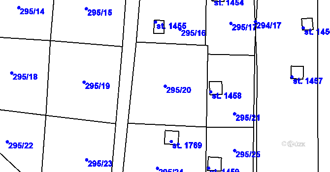 Parcela st. 295/20 v KÚ Broumov, Katastrální mapa
