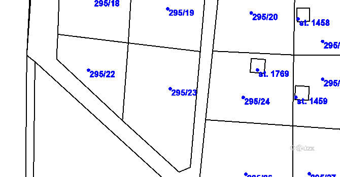 Parcela st. 295/23 v KÚ Broumov, Katastrální mapa