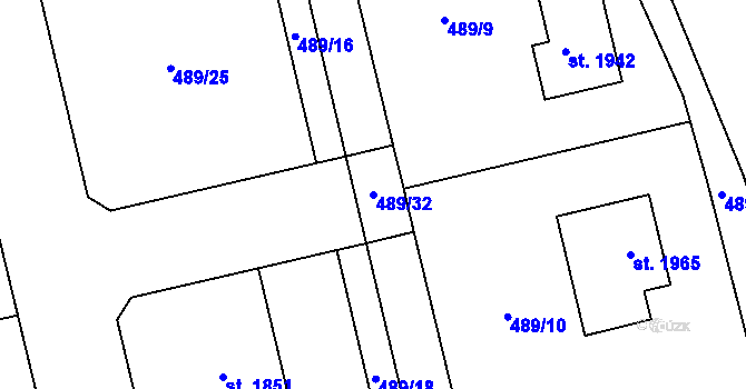Parcela st. 489/32 v KÚ Broumov, Katastrální mapa