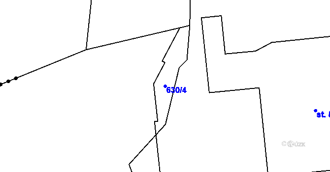 Parcela st. 630/4 v KÚ Broumov, Katastrální mapa