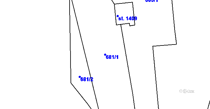 Parcela st. 681/1 v KÚ Broumov, Katastrální mapa