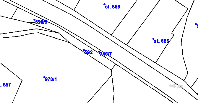 Parcela st. 748/7 v KÚ Broumov, Katastrální mapa