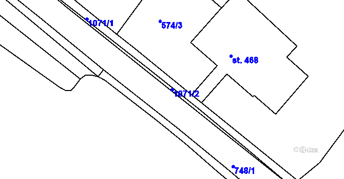 Parcela st. 1071/2 v KÚ Broumov, Katastrální mapa