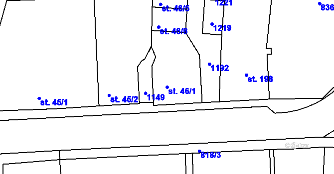 Parcela st. 46/1 v KÚ Velká Ves u Broumova, Katastrální mapa