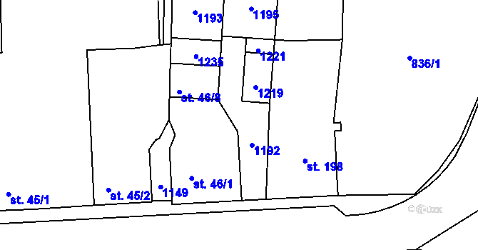 Parcela st. 46/3 v KÚ Velká Ves u Broumova, Katastrální mapa
