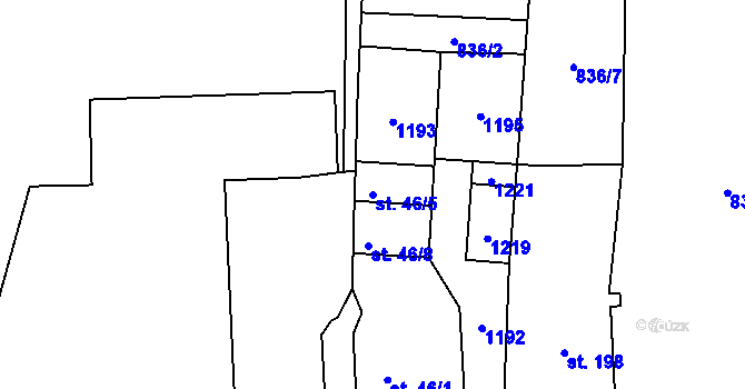 Parcela st. 46/5 v KÚ Velká Ves u Broumova, Katastrální mapa