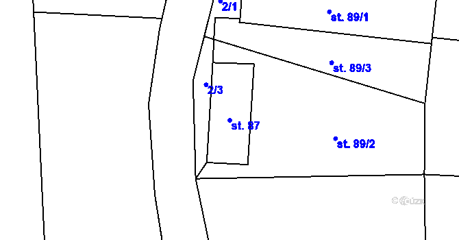 Parcela st. 87 v KÚ Velká Ves u Broumova, Katastrální mapa