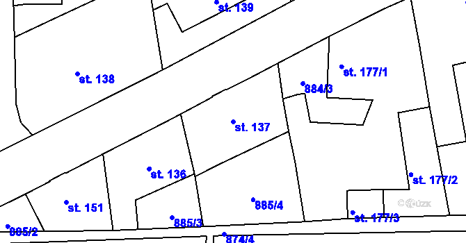 Parcela st. 137 v KÚ Velká Ves u Broumova, Katastrální mapa