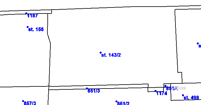 Parcela st. 143/2 v KÚ Velká Ves u Broumova, Katastrální mapa