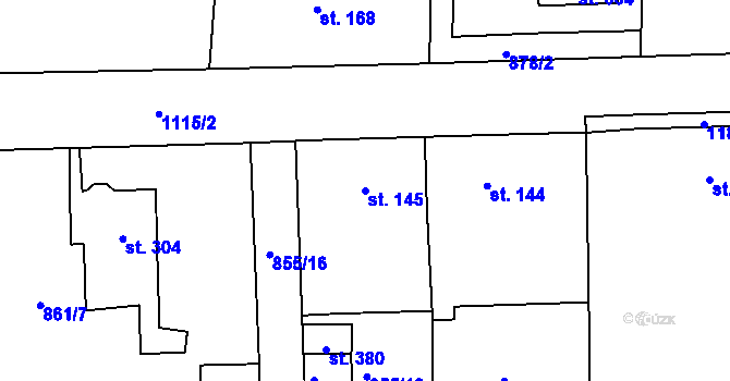 Parcela st. 145 v KÚ Velká Ves u Broumova, Katastrální mapa