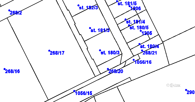 Parcela st. 180 v KÚ Velká Ves u Broumova, Katastrální mapa