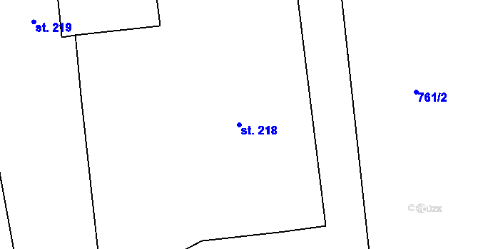 Parcela st. 218 v KÚ Velká Ves u Broumova, Katastrální mapa