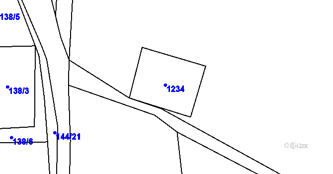 Parcela st. 222 v KÚ Velká Ves u Broumova, Katastrální mapa