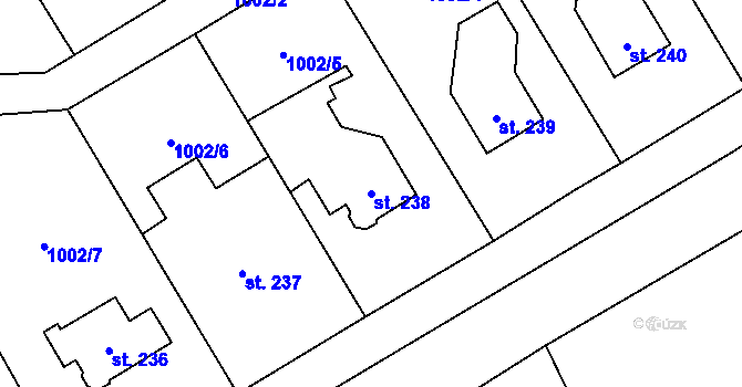 Parcela st. 238 v KÚ Velká Ves u Broumova, Katastrální mapa
