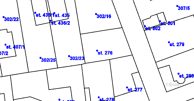 Parcela st. 276 v KÚ Velká Ves u Broumova, Katastrální mapa