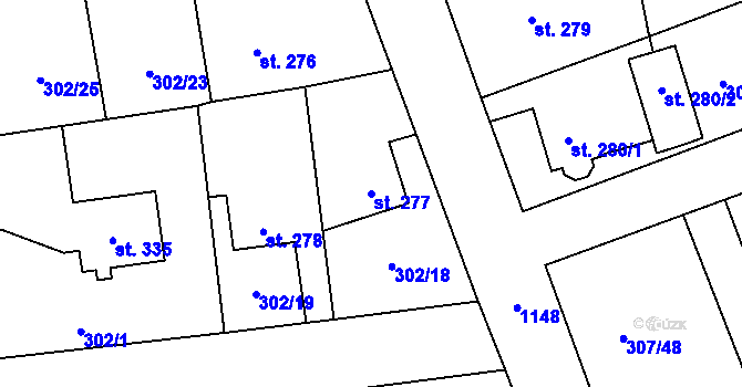 Parcela st. 277 v KÚ Velká Ves u Broumova, Katastrální mapa