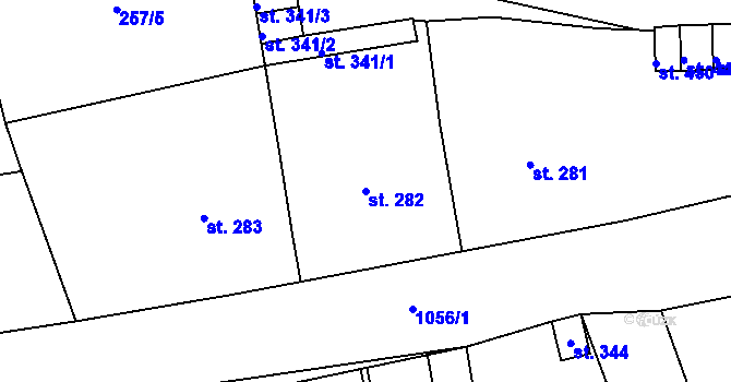 Parcela st. 282 v KÚ Velká Ves u Broumova, Katastrální mapa