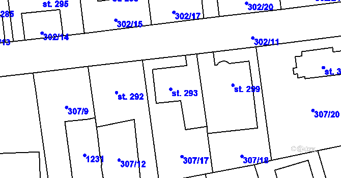 Parcela st. 293 v KÚ Velká Ves u Broumova, Katastrální mapa