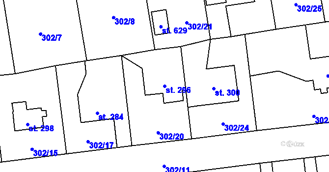 Parcela st. 296 v KÚ Velká Ves u Broumova, Katastrální mapa
