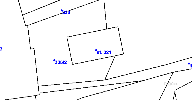 Parcela st. 321 v KÚ Velká Ves u Broumova, Katastrální mapa