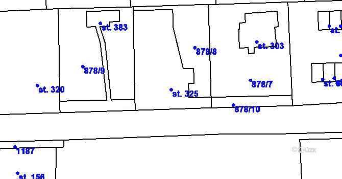 Parcela st. 325 v KÚ Velká Ves u Broumova, Katastrální mapa