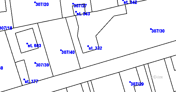 Parcela st. 332 v KÚ Velká Ves u Broumova, Katastrální mapa