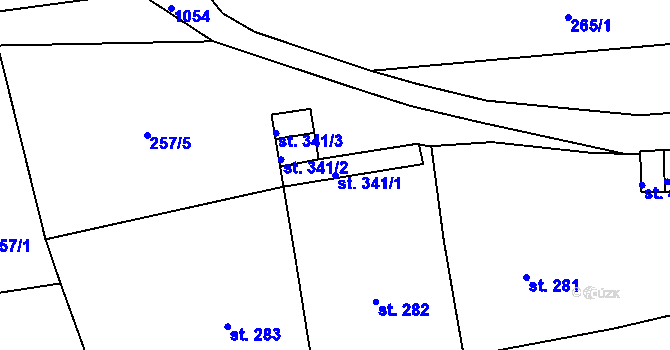 Parcela st. 341/1 v KÚ Velká Ves u Broumova, Katastrální mapa