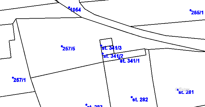 Parcela st. 341/2 v KÚ Velká Ves u Broumova, Katastrální mapa