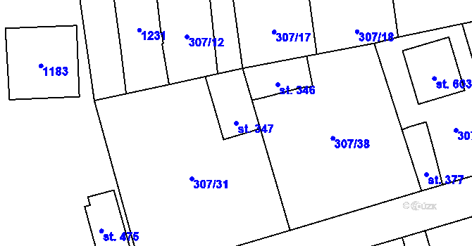 Parcela st. 347 v KÚ Velká Ves u Broumova, Katastrální mapa