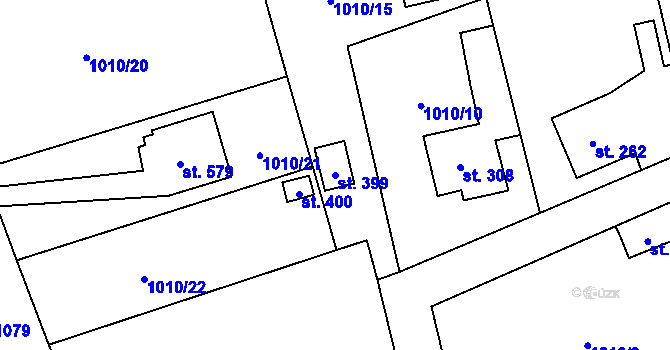 Parcela st. 399 v KÚ Velká Ves u Broumova, Katastrální mapa