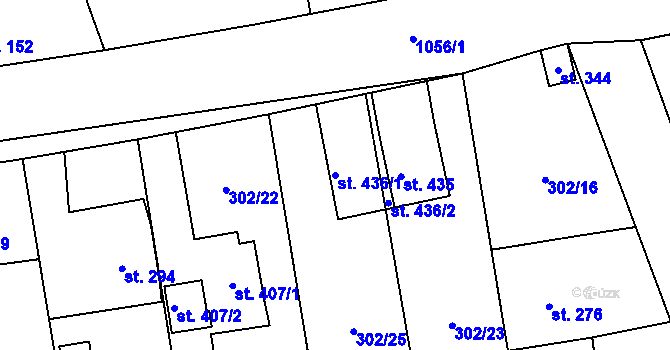 Parcela st. 436/1 v KÚ Velká Ves u Broumova, Katastrální mapa