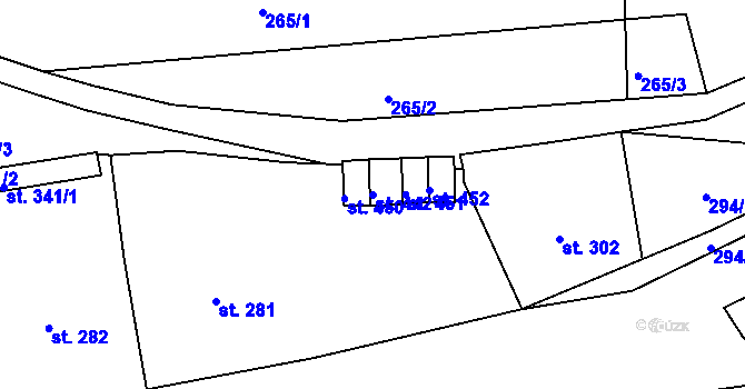 Parcela st. 442 v KÚ Velká Ves u Broumova, Katastrální mapa
