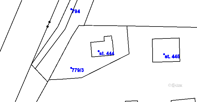 Parcela st. 444 v KÚ Velká Ves u Broumova, Katastrální mapa