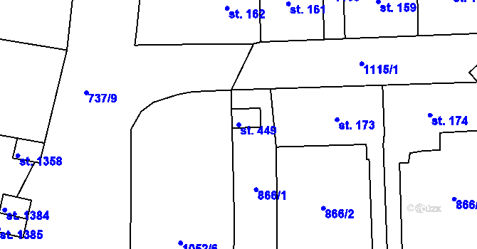 Parcela st. 449 v KÚ Velká Ves u Broumova, Katastrální mapa