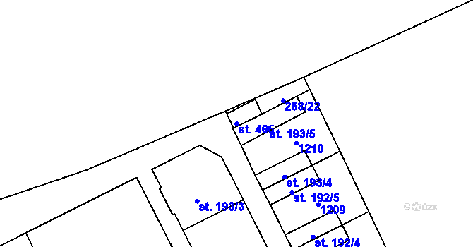 Parcela st. 465 v KÚ Velká Ves u Broumova, Katastrální mapa