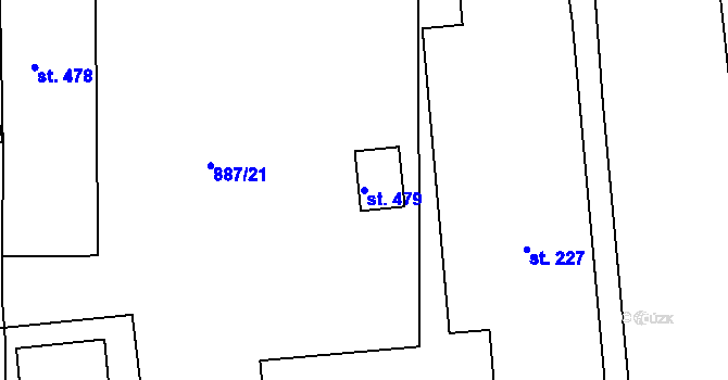 Parcela st. 479 v KÚ Velká Ves u Broumova, Katastrální mapa