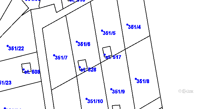 Parcela st. 517 v KÚ Velká Ves u Broumova, Katastrální mapa