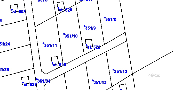 Parcela st. 522 v KÚ Velká Ves u Broumova, Katastrální mapa