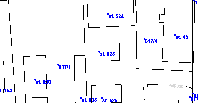 Parcela st. 525 v KÚ Velká Ves u Broumova, Katastrální mapa