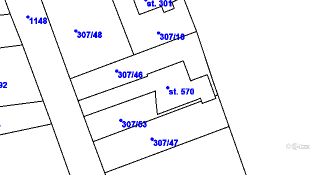 Parcela st. 570 v KÚ Velká Ves u Broumova, Katastrální mapa