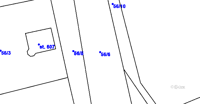 Parcela st. 56/6 v KÚ Velká Ves u Broumova, Katastrální mapa