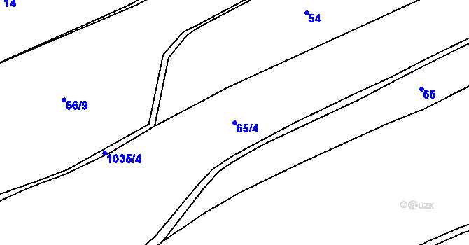 Parcela st. 65/4 v KÚ Velká Ves u Broumova, Katastrální mapa