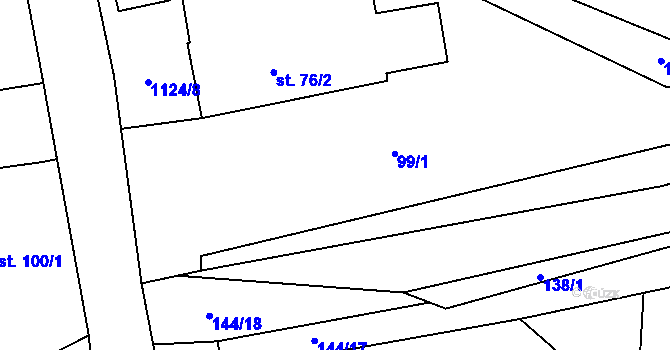 Parcela st. 99 v KÚ Velká Ves u Broumova, Katastrální mapa