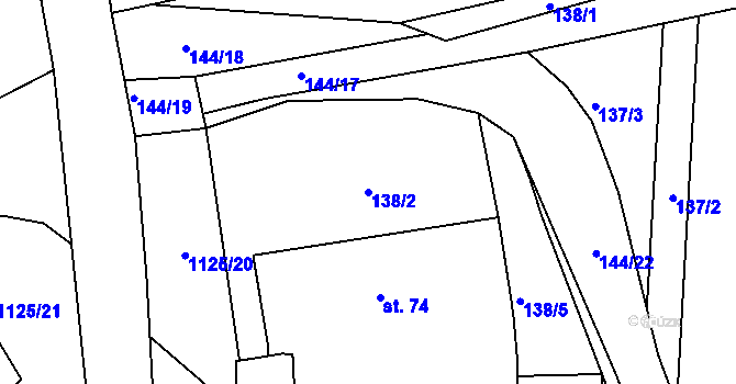Parcela st. 138/2 v KÚ Velká Ves u Broumova, Katastrální mapa