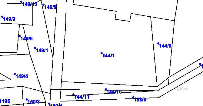 Parcela st. 144/1 v KÚ Velká Ves u Broumova, Katastrální mapa