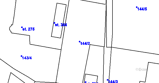 Parcela st. 144/2 v KÚ Velká Ves u Broumova, Katastrální mapa