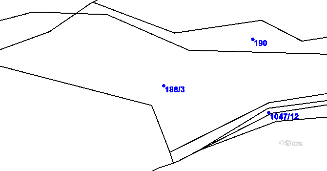 Parcela st. 188/3 v KÚ Velká Ves u Broumova, Katastrální mapa