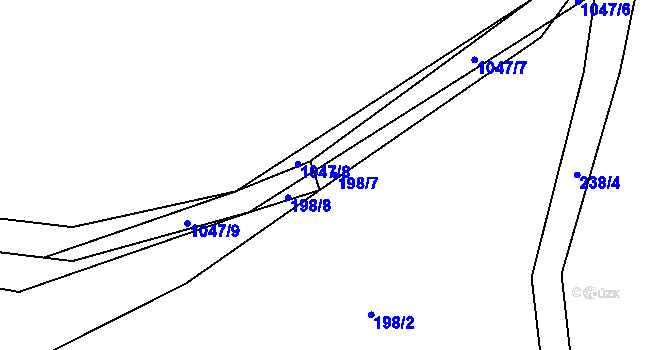 Parcela st. 198/7 v KÚ Velká Ves u Broumova, Katastrální mapa